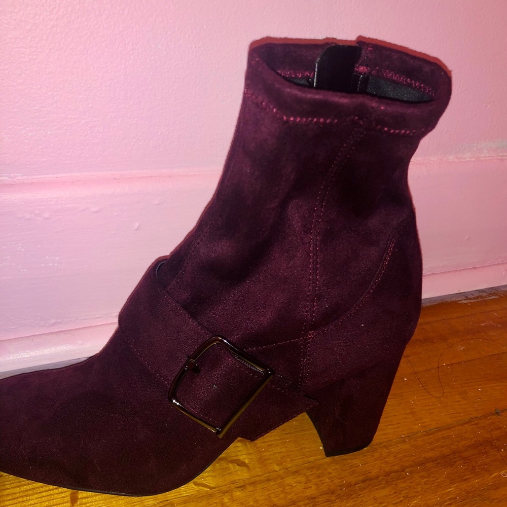 Buckled Maroon Booties - Picture 3 of 3